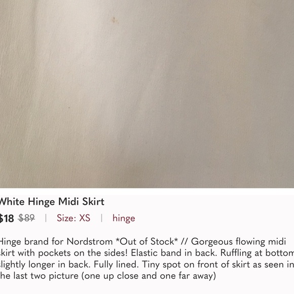 COPY - White Hinge Midi Skirt Size S - Picture 12 of 14